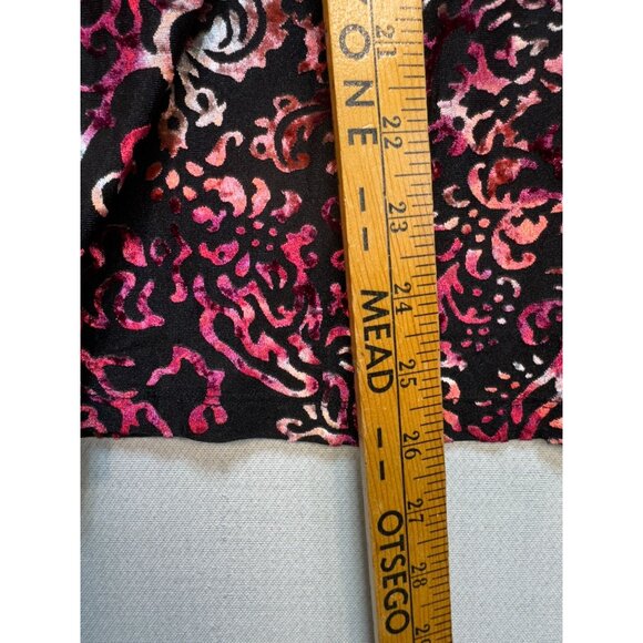 Venezia Velvet Burnout Wrap Blouse Top Womens 14/16 Red Sheer Flared Sleeves - Picture 7 of 12